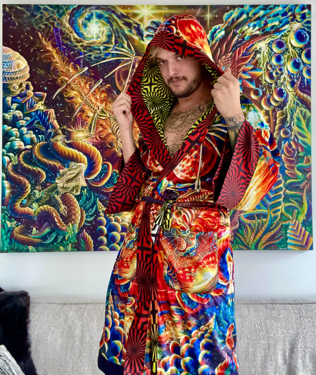 In Our Midst/Flame Wheel - Reversible Crushed Velvet Robe – MI KULTURE